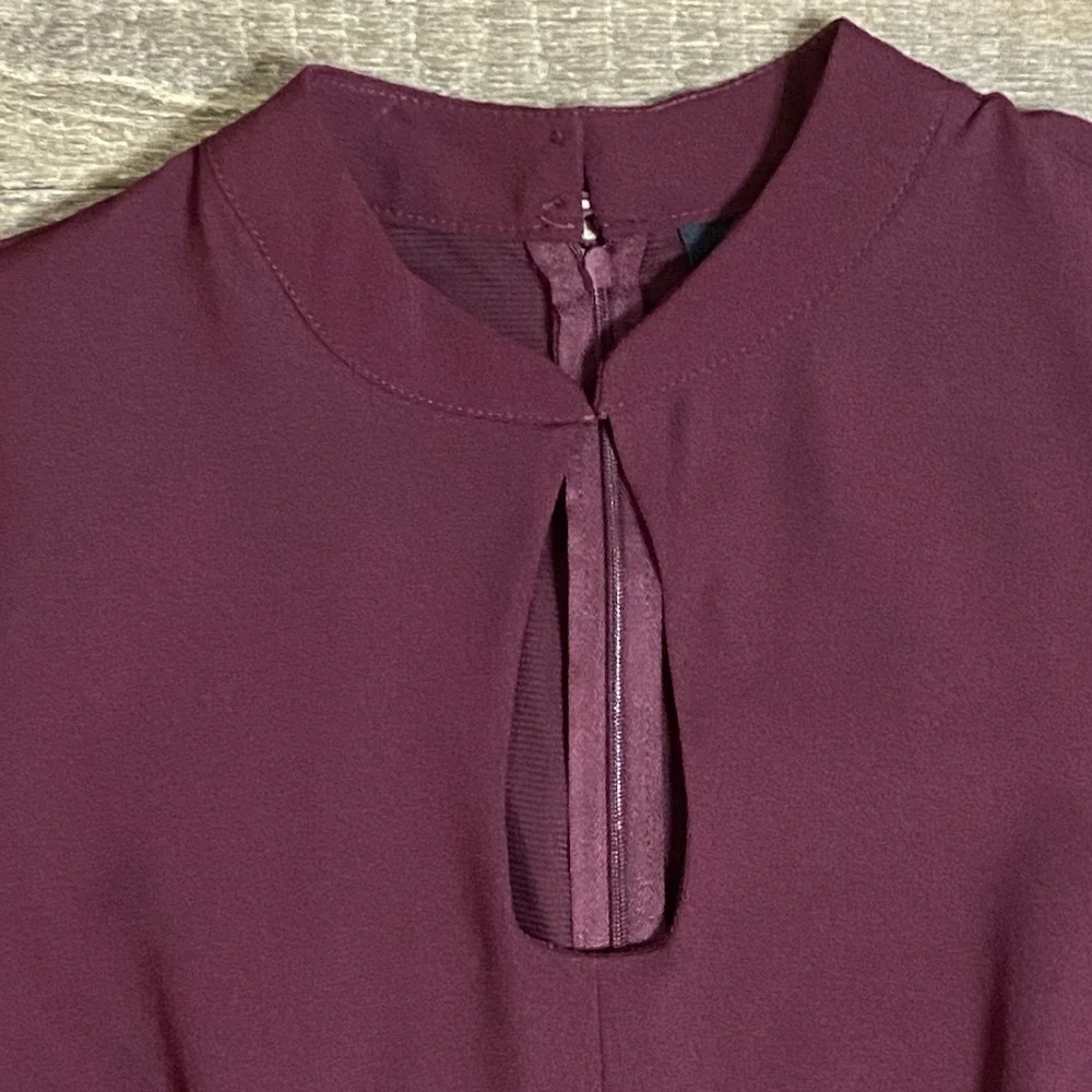 Eci Women's 12 Burgundy A-line Dress Boho Romantic Dark Academia Modern Retro